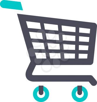 shopping cart, gray turquoise icon on a white background