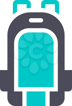 backpack, gray turquoise icon on a white background