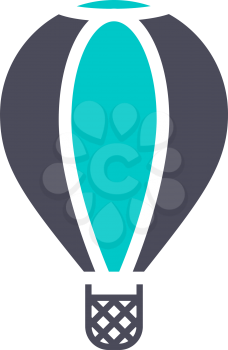 Air ballon icon, gray turquoise icon on a white background