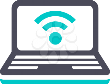 laptop,gray turquoise icon on a white background