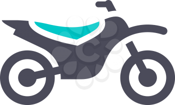 Motorcycle icon, gray turquoise icon on a white background