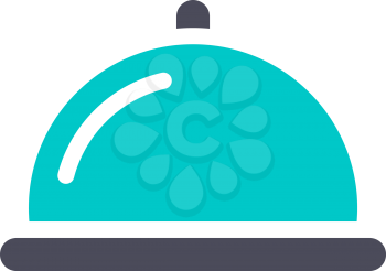 Restaurant cloche, gray turquoise icon on a white background