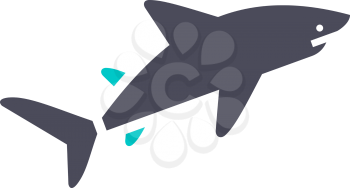Shark, gray turquoise icon on a white background