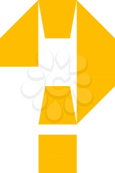 Question mark cut out from white paper, vector illustration, flat style.