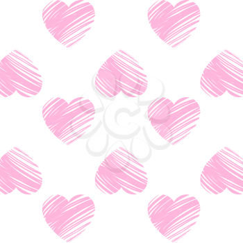 Valentine's day. Pattern with pink hearts, simple vector design element