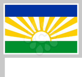 Lebowa flag on flagpole, rectangular shape icon on white background, vector illustration.