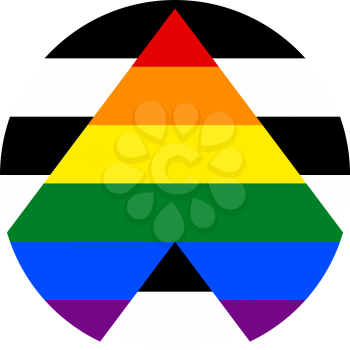 Straight Ally Flag,, round shape icon on white background