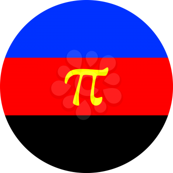 Polyamory flag, round shape icon on white background