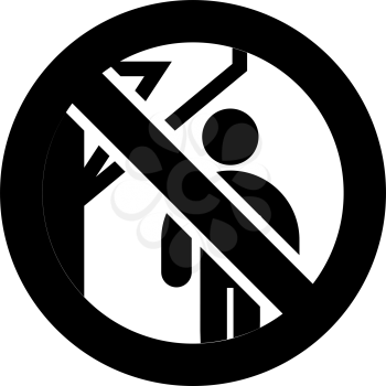 Do not stand near moving arm forbidden sign, modern round sticker