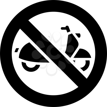 No moped forbidden sign, modern round sticker