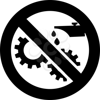 Do not lubricate forbidden sign, modern round sticker