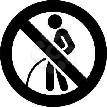 No peeing on the floor forbidden sign, modern round sticker