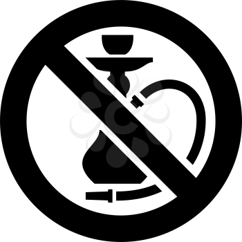 No smoking Hookah forbidden sign, modern round sticker