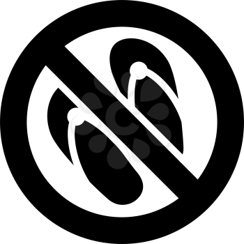 No slipper forbidden sign, modern round sticker