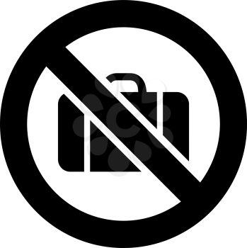 No baggage forbidden sign, modern round sticker