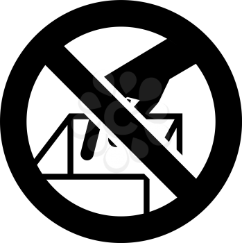 Do not reach in forbidden sign, modern round sticker