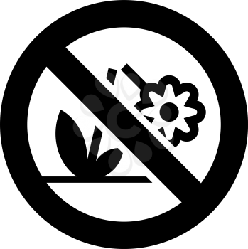 Don't destroy the Flower forbidden sign, modern round sticker