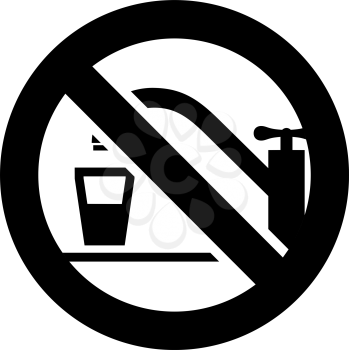 No drinking water forbidden sign, modern round sticker