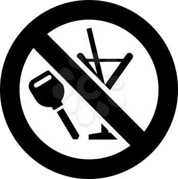 Don't drink and drive forbidden sign, modern round sticker