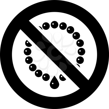 No jewelry forbidden sign, modern round sticker