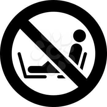 Do not put your feet on the seat forbidden sign, modern round sticker