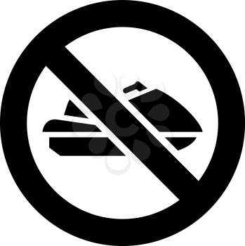 No Personal Watercraft forbidden sign, modern round sticker