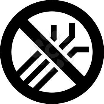 No plastic straws forbidden sign, modern round sticker
