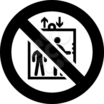 Do Not Use This Lift forbidden sign, modern round sticker