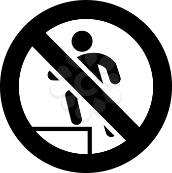 Do not step forbidden sign, modern round sticker