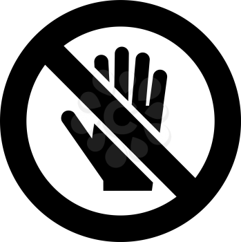 No entry or not touch forbidden sign, modern round sticker