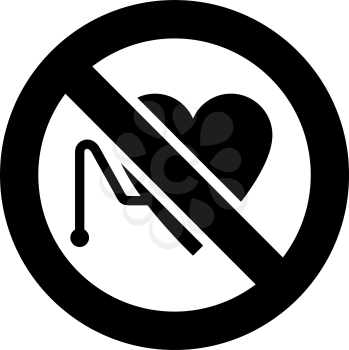 No Access For Persons With Pacemakers forbidden sign, modern round sticker