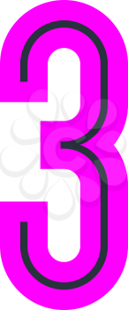 Font for your design, number three in simple style.