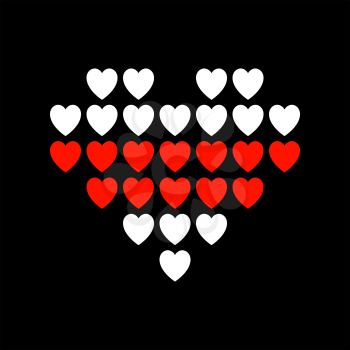 Flag of the Republic of Belarus in the shape of a heart, vector icon on black background