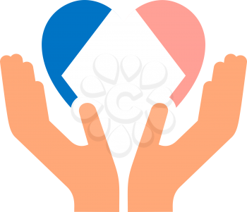 Non-heterosexual pride flag, in heart shape icon on white background, vector illustration