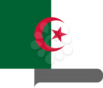 Flag of Algeria horizontal shape, pointer for world map