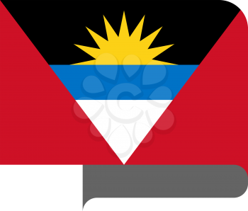 Flag of Antigua and Barbuda horizontal shape, pointer for world map