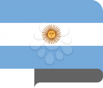 Flag of Argentina horizontal shape, pointer for world map