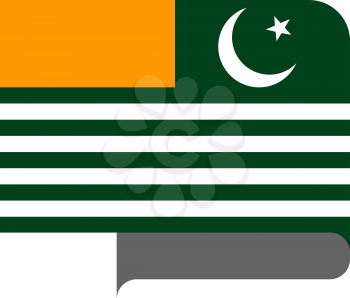 Flag of Azad Kashmir horizontal shape, pointer for world map