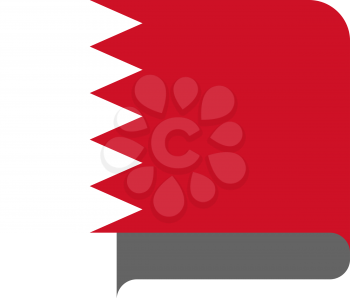 Flag of Bahrain horizontal shape, pointer for world map