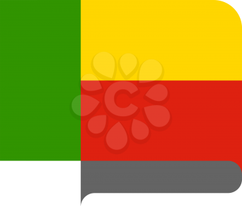 Flag of Benin horizontal shape, pointer for world map