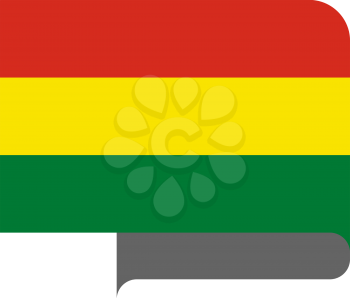 Flag of Bolivia horizontal shape, pointer for world map