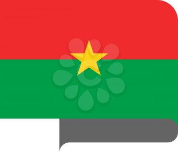 Flag of Burkina Faso horizontal shape, pointer for world map