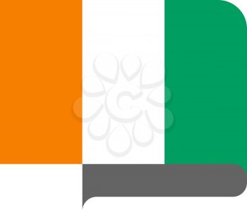 Flag of Cote Divoire horizontal shape, pointer for world map