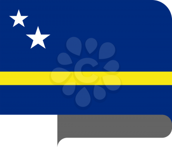 Flag of Curacao horizontal shape, pointer for world map