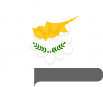 Flag of Cyprus horizontal shape, pointer for world map