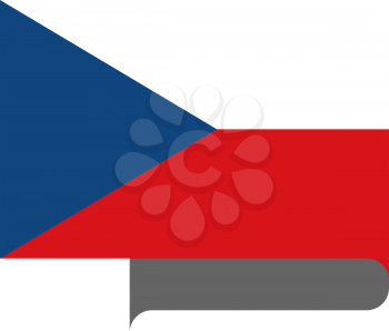 Flag of Czech republic horizontal shape, pointer for world map
