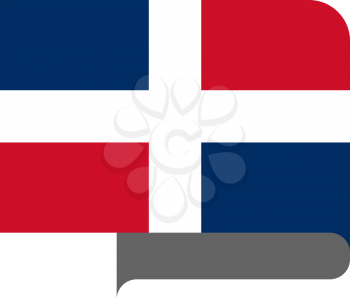 Flag of Dominican republic horizontal shape, pointer for world map