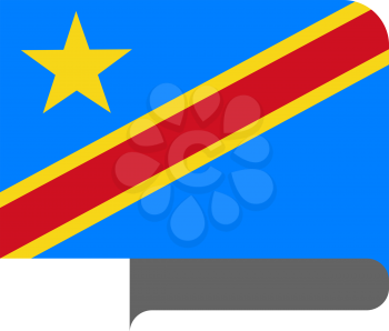 Flag of Democratic Republic of the Congo horizontal shape, pointer for world map