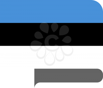 Flag of Estonia horizontal shape, pointer for world map
