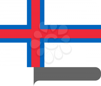 Flag of Faroe island horizontal shape, pointer for world map